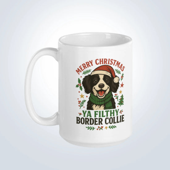 Border Collie Merry Christmas Design