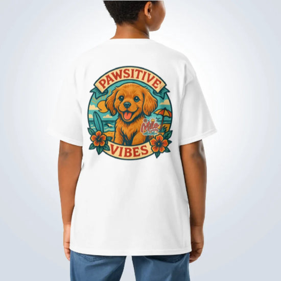 Pawsitive Vibes Cocker Spaniel T-Shirt – White – Back View